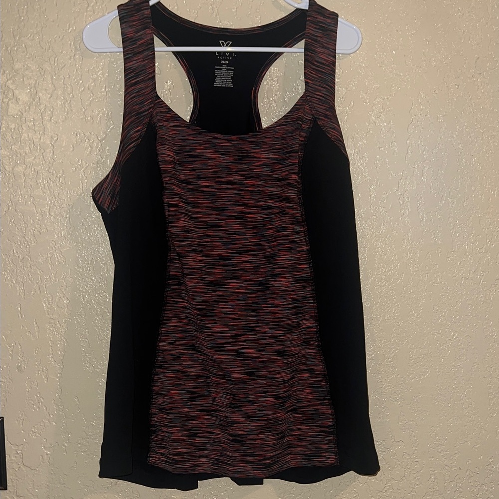 Livi Active Black and Red Tank Top